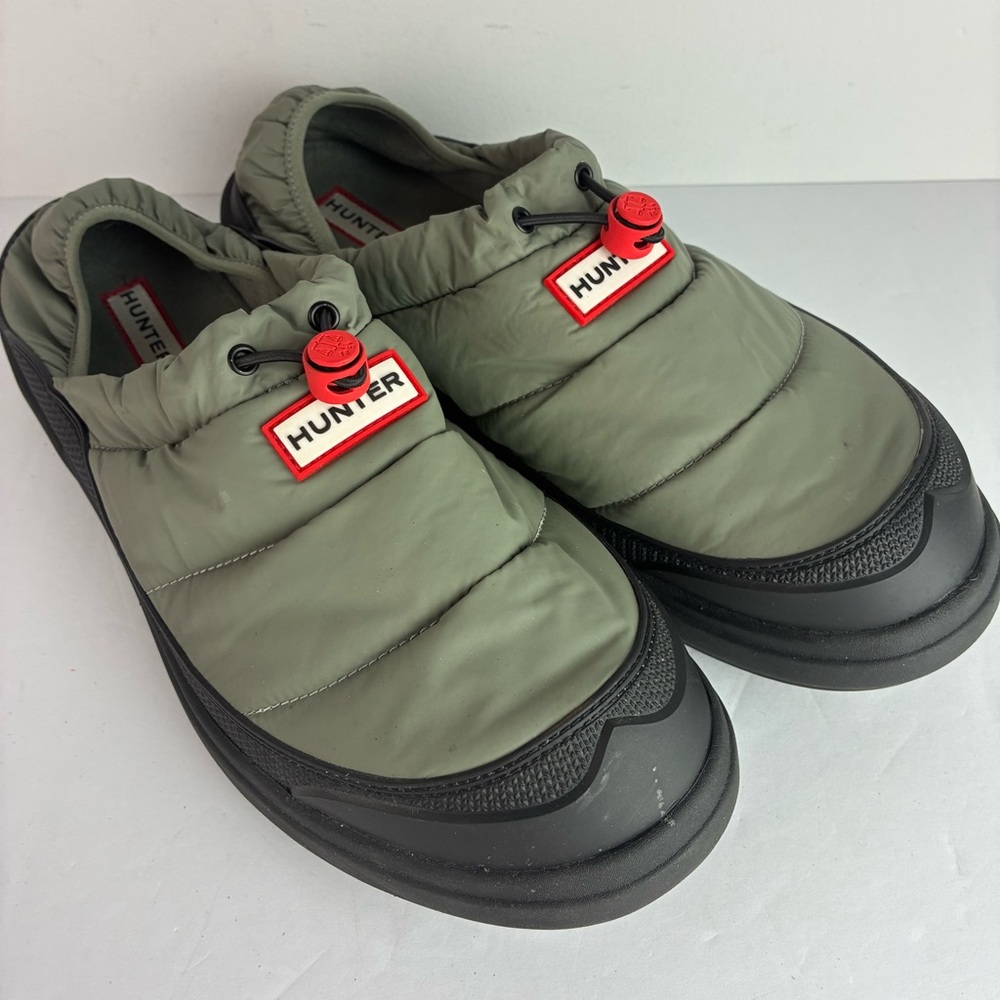 Hunter Men's Olive and Black Slip-On Boots